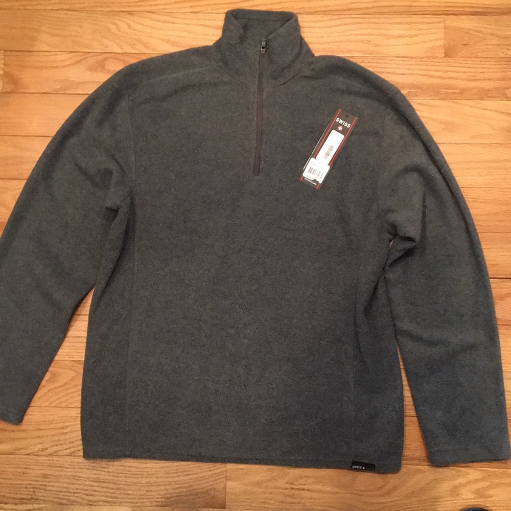 Swiss Alps Men’s Charcoal Grey Fleece 1/4 Zip New
